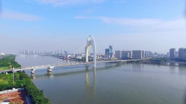 Centrum Města Guangzhou Německý Most — Stock video