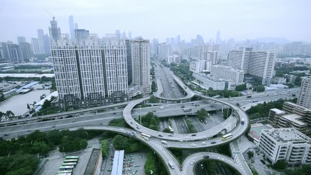 Vista Diurna Ciudad Moderna Asia — Vídeo de stock