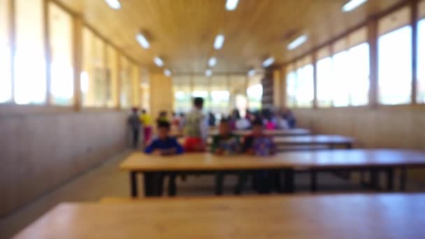 Blurred View Pupils Playing School Classroom — Stock Video