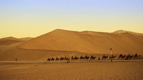 Szcenírozott Kilátás Dunhuang Sivatag Kínában — Stock videók