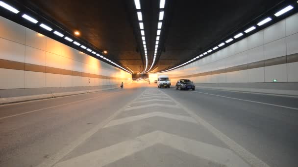 Túnel Coche Con Luces China — Vídeo de stock