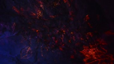 Lazer gösterisiyle mağaranın içinde kaya oluşumları