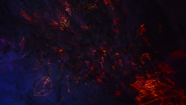 Скельні Утворення Всередині Печери Лазерним Шоу — стокове відео