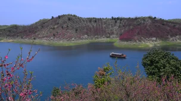 Красивый Вид Горное Озеро Китае — стоковое видео