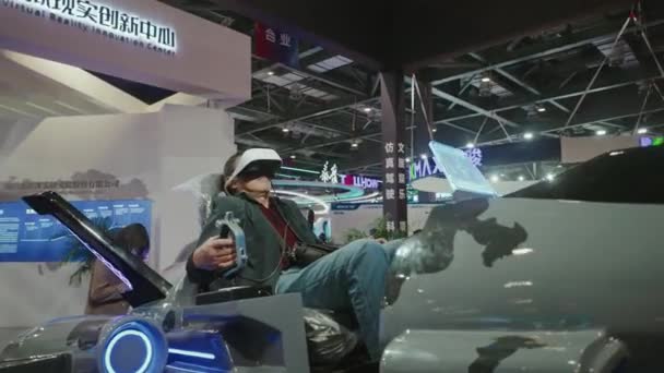 China Mobile Technology Booth Ict Exhibition Beijing — Stock Video