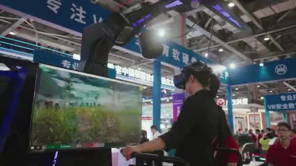 Kína Mobil Technológiai Standja Ikt Kiállításon Pekingben — Stock videók