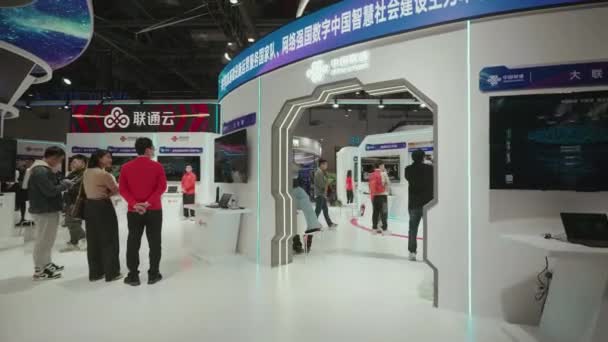 Chiny Mobilne Stoisko Technologii Targach Ict Pekinie — Wideo stockowe