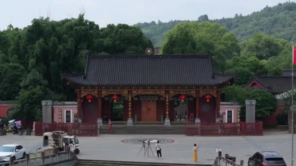 Prachtige Architectuur Van Chinese Tempel — Stockvideo