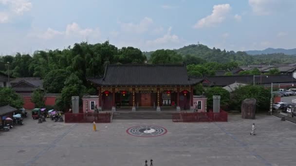 Prachtige Architectuur Van Chinese Tempel — Stockvideo