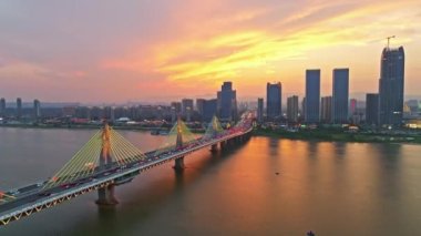 Nanchang, Çin 'deki kentsel mimarinin insansız hava aracı görüntüsü