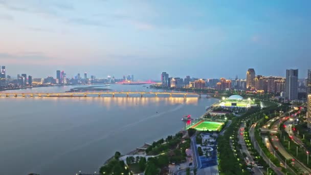 Luchtfoto Drone View Van Stedelijke Architectuur Nanchang China — Stockvideo