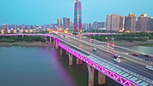 Vista Aérea Drone Arquitetura Urbana Nanchang China — Vídeo de Stock