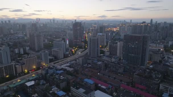 Flygdrönare Syn Stadslandskap Och Transport Nanchang Jiangxi Kina — Stockvideo
