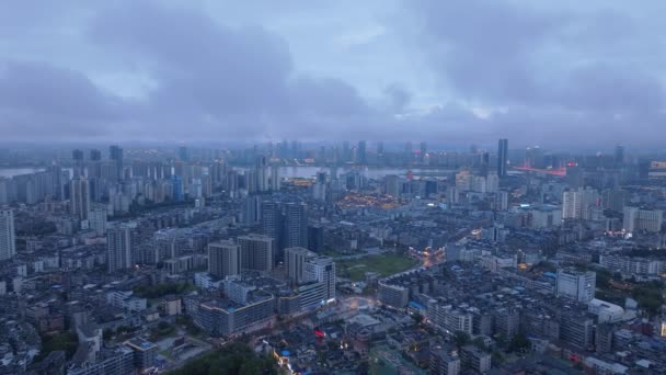 Vista Aérea Drone Paisagem Cidade Transporte Nanchang Jiangxi China — Vídeo de Stock