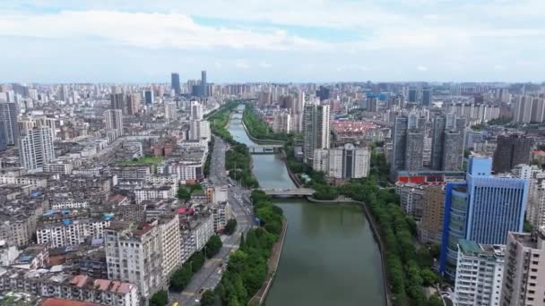 Veduta Aerea Drone Del Paesaggio Della Città Dei Trasporti Nanchang — Video Stock