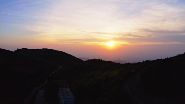 Krásný Výhled Západ Slunce Přes Hory Přírodu Cestování — Stock video