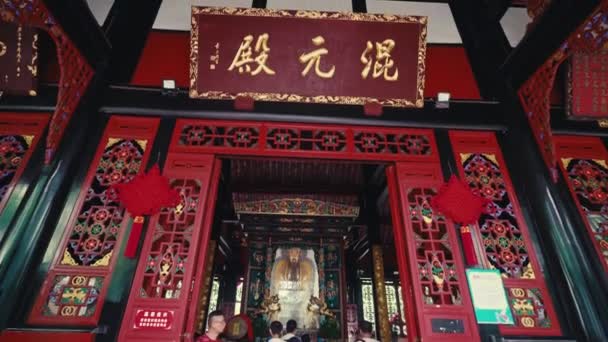 Qingyang Klasztor Malowniczym Miejscu Najstarszą Największą Taoistycznej Świątyni Południowo Zachodniej — Wideo stockowe