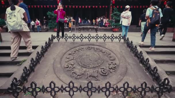 Gente Caminando Ciudad Antigua Luodai China — Vídeo de stock