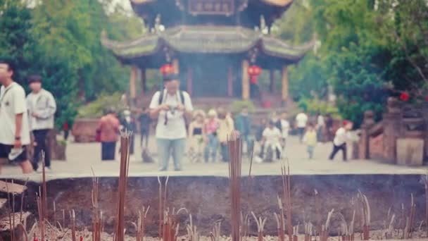 青陽修道院景勝地 四川省の南西部で最も古く 最大の道教の寺院 — ストック動画