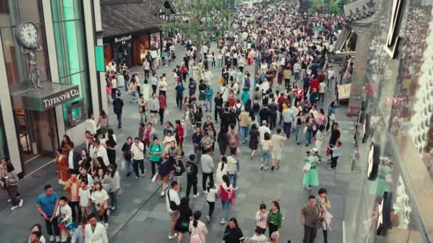 Вид Вулицю Ченду Сичуань — стокове відео