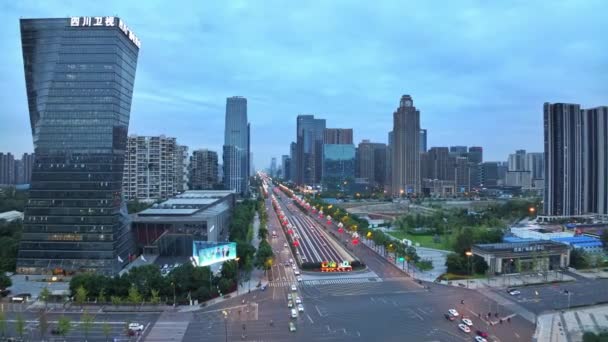 Tagsüber Blick Auf Straße Mit Autos Asiatischer Stadt — Stockvideo