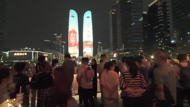 Çin Chengdu Kentindeki Ticaret Bölgesi — Stok video