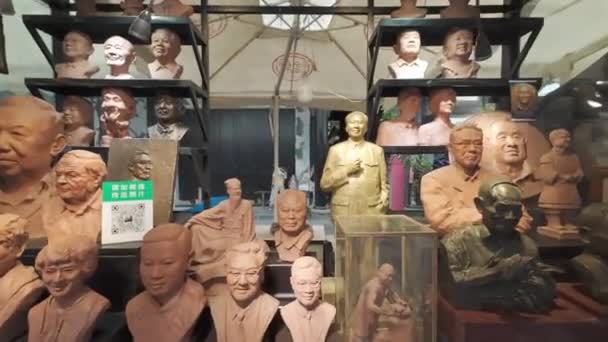 Jinli Ancient Street Souvenirs Shops View — Stock Video
