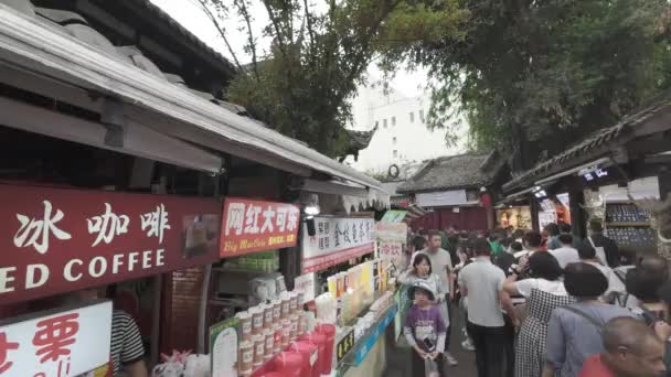 Gente Caminando Calle Ciudad Antigua China — Vídeo de stock