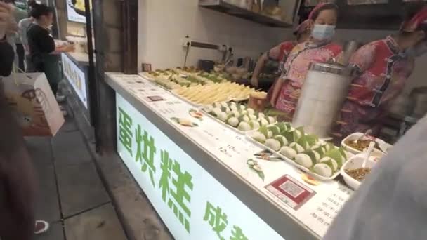 Ασιατική Ποικιλία Κουζίνα Στην Οθόνη Σαγκάη — Αρχείο Βίντεο