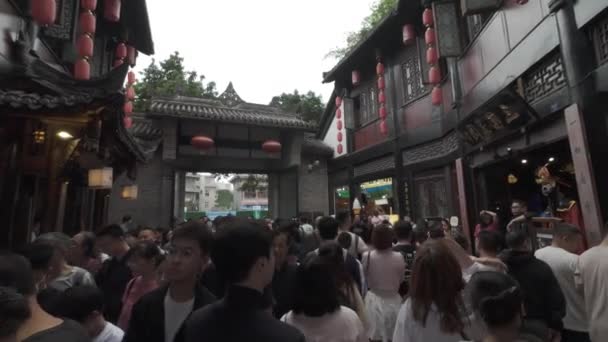 People Walking Jinli Street Chengdu China — Stock Video