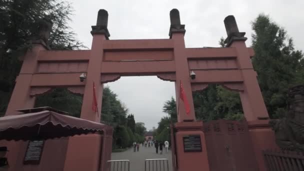 Храм Чэнду Ухоу Древний Архитектурный Пейзаж — стоковое видео