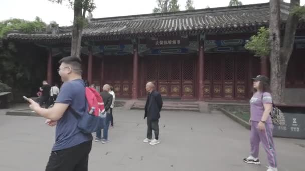 Mensen Lopen Straat Van Oude Stad China — Stockvideo