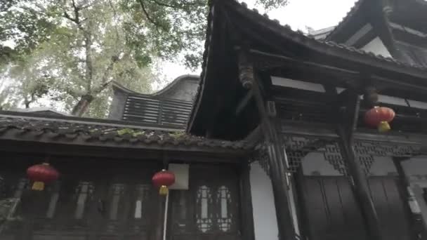 Arkitekturen Kinesiska Paviljongen Och Hus Chengdu Sichuan — Stockvideo