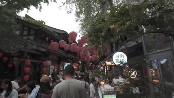 People Walking Ancient Town Luodai China — Stock Video