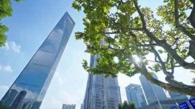 Çin 'in Şangay şehrindeki modern binalar