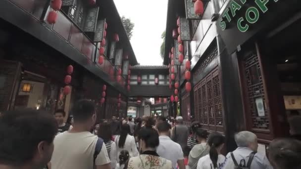 Walking Historical Street Cultural District Cheng Beautiful Exterior China — Stock Video
