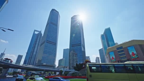 Arquitectura Moderna Ciudad Shanghai China — Vídeo de stock