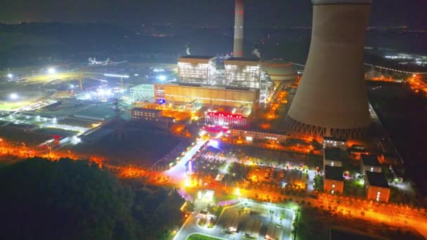 Elektrownia Światłami Koncepcja Tła Przemysłowego — Wideo stockowe