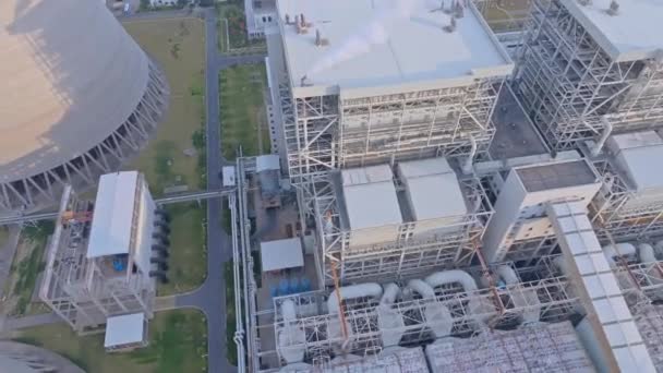 Vista Elevada Central Eléctrica Moderna Fondo Industrial — Vídeos de Stock
