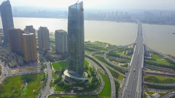 Piękny Widok Nanchang Sinic Center Szanghaj Tianhua Architektura — Wideo stockowe