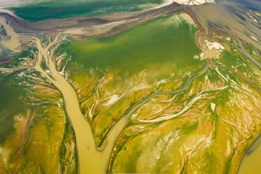 Çin 'deki Poyang Gölü' nün insansız hava aracı görüntüsü