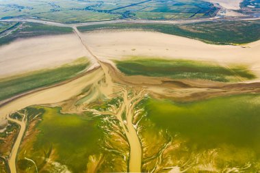 Çin 'de Poyang Gölü' nün güzel bir nehri manzarası.