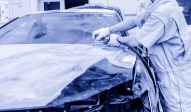 Otomatik elle cilalama yakın plan görünümü