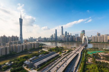 Guangzhou Liede Köprüsü Panoraması