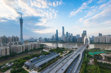 Guangzhou Liede Köprüsü Panoraması