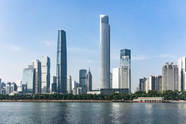 Guangdong, Guangzhou, Pearl River, coastal city. clipart