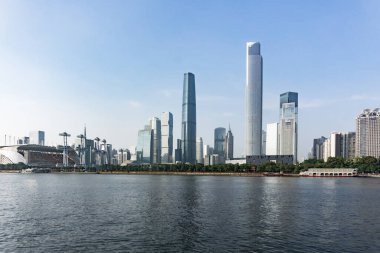 Guangdong, Guangzhou, Pearl River, sahil şehri..