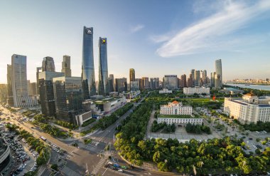 Nanchang şehrinin şehir manzarası, Jiangxi Eyaleti, Çin 
