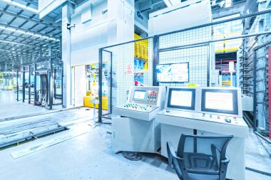 Modern fabrika iç mimarisi. sanayi arkaplanı