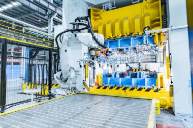 Modern fabrika iç mimarisi. sanayi arkaplanı